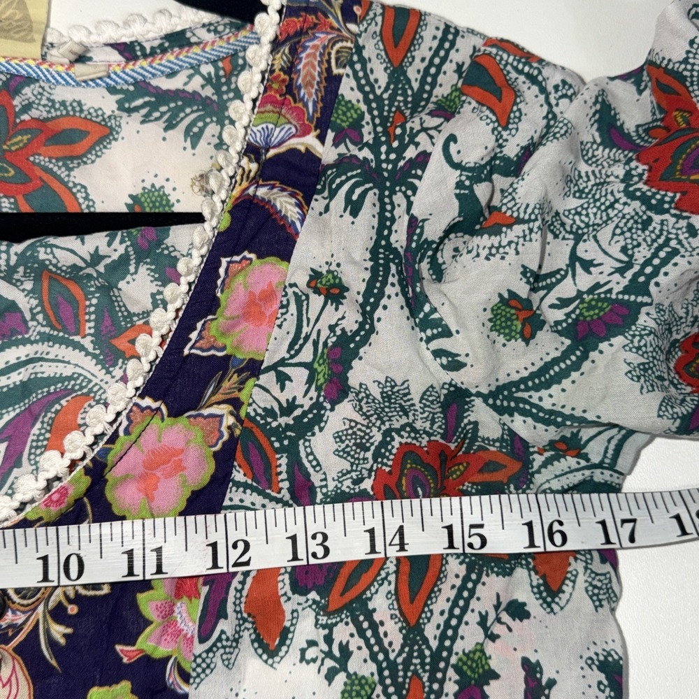 Anthropologie Lilka Yellow & Purple Patchwork Trapeze Beach Dress Size Xs‎ - Picture 6 of 8